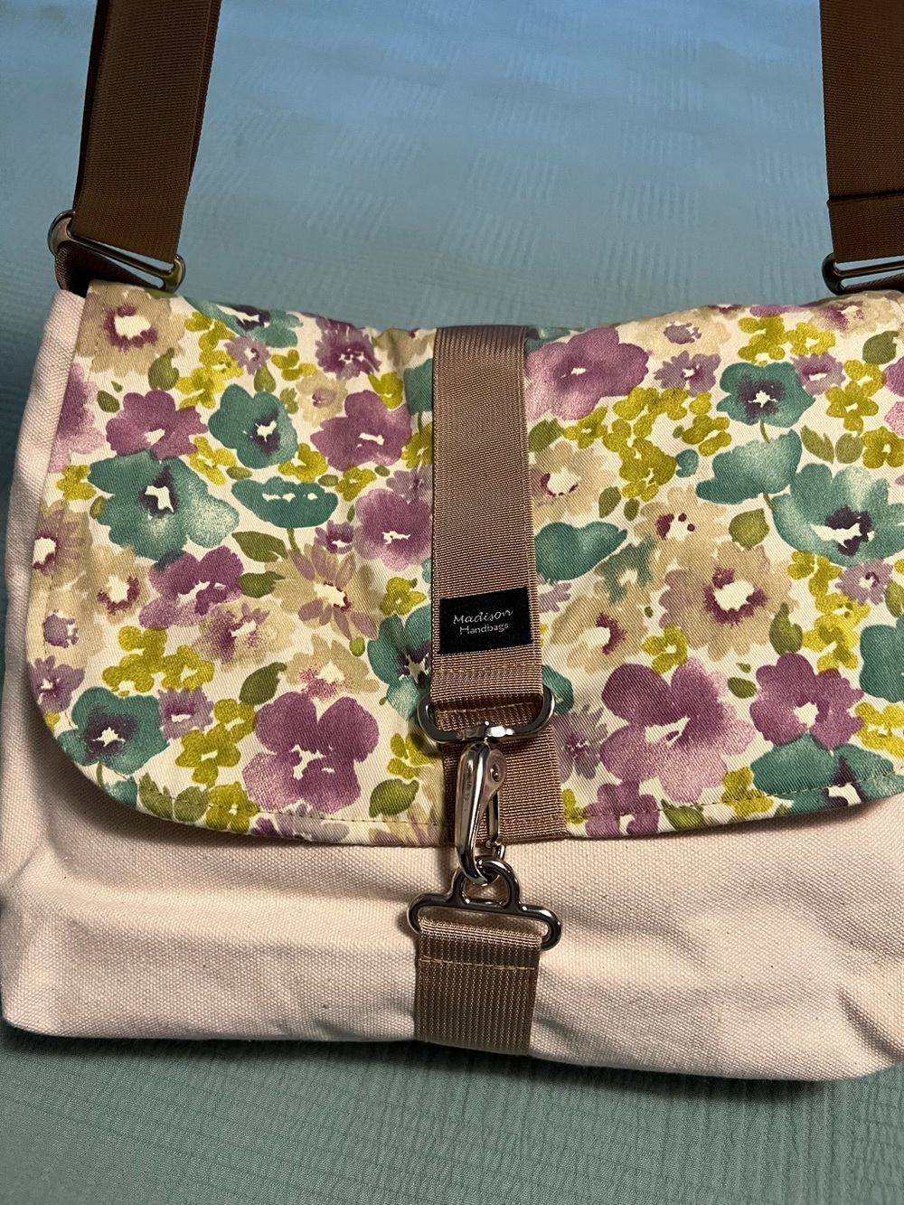 NWOT Madison Handbags canvas satchel handbag sewn in America
